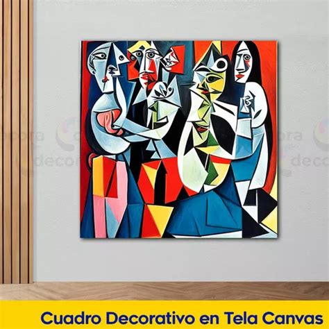 Cuadro Picasso Canvas Colores Abstracto Elegante 60x60 A7