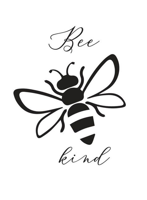 Bee Kind A4 Print Bee Bumble Bee Kind Quote Happy Picture Print