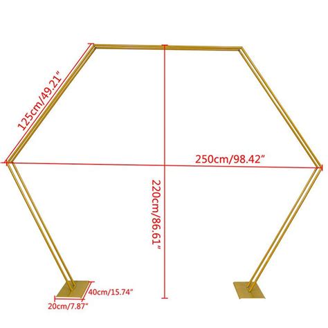 8x7 2ft Gold Hexagon Flower Wedding Arch Photo Backdrop Lofaris In