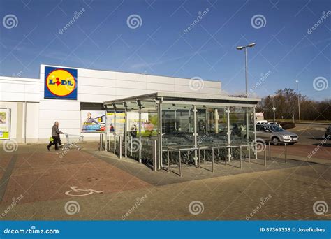 Lidl Company Logo In Front Of Supermarket From German Chain Part Of