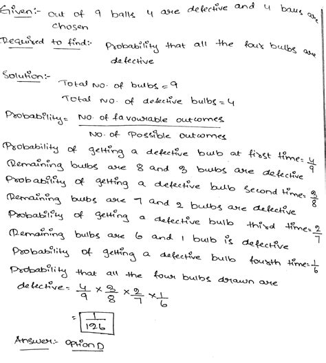 A Box Contains Nine Bulbs Out Of Which Are Defective If Four Bulbs
