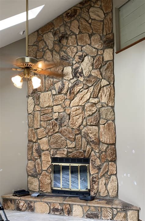 How To Over Grout A Stone Fireplace An Easy Diy Real Homes