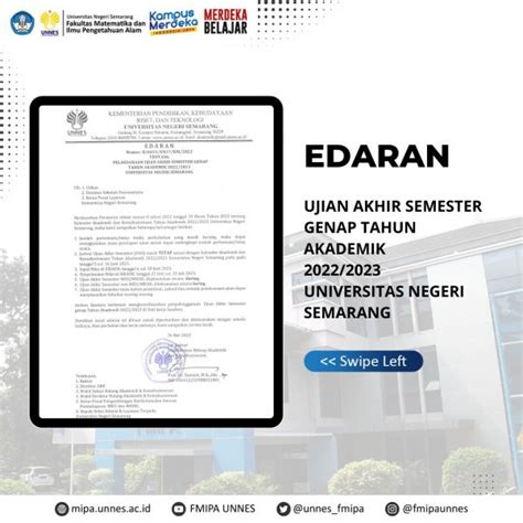 Edaran Pelaksanaan Ujian Akhir Semester Genap Tahun Akademik 20222023 Unnes Faculty Of