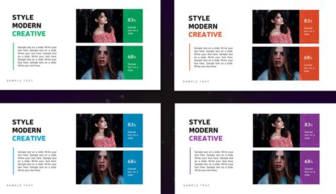 Dark powerpoint template 4 color themes 30 stylish | Etsy