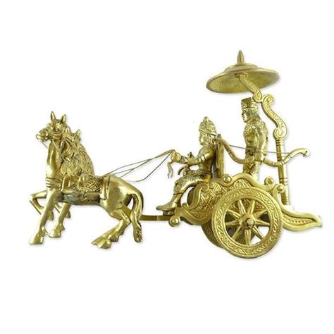 Brass Chariot Load Krishna Arjun Rath Mahabharat Geeta Arjun Chariot