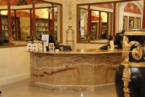 Spa Front Desk with Ornate Vase