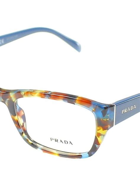 Prada Pr18ov Eyeglasses Nag1o1 Havana Spotted Blue 54mm Prada Eyeglasses Mirrored Sunglasses