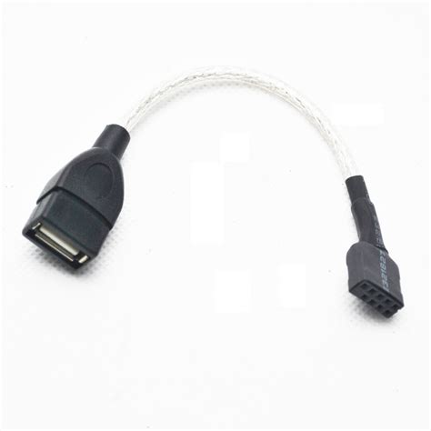 10 Pin Usb Motherboard Internal Header To Usb Female Cable Adapter