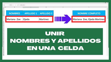 Como Unir Nombres Y Apellidos En Excel Facil Y Rapido En Excel