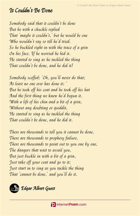 It Couldn T Be Done Poem By Edgar Albert Guest