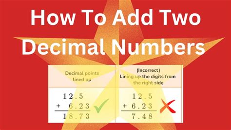 How To Add Two Decimal Numbers Addition Of Two Decimal Numbers Decimal Numbers Addition Youtube