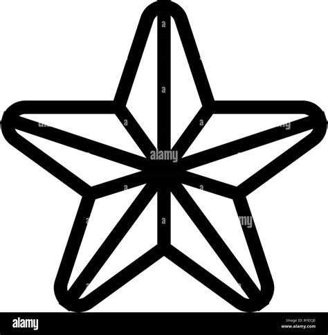 Star Symbol Icon Black Simple Outline 5 Pointed Rounded Isolated