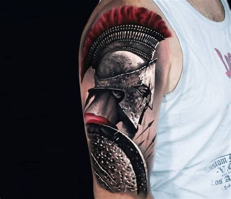 Spartan Warrior Tattoo By A D Pancho Post Forearm Tattoo Men