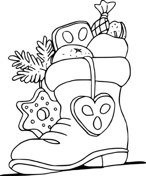 Desenho De Botas De Natal Para Colorir Para Imprimir E Colorir