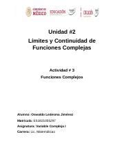 Mvco U A Oslj Docx Unidad L Mites Y Continuidad De Funciones