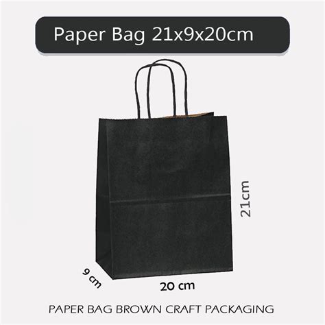 Jual Paper Bag Polos Warna Hitam 20x9x21 Cm Papper Bag Kertas Kado