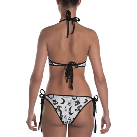 Witchy Style Creepy Cute Two Piece Bikini Swimwear Summer Etsy