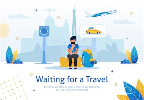 Premium Vector Waiting For Travel Flat Vector Promotion Banner