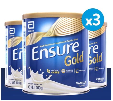 Ensure Gold Vanilla HMB 1 2kg 3cans Of 400g July 22 2024 Exp Lazada PH