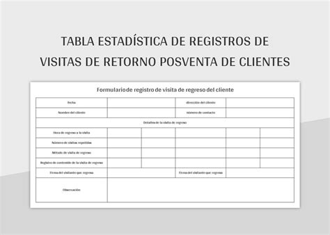 Plantillas Registro De Visita Para Excel Gratis Y Hojas De Cálculo De