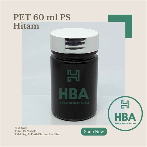 Jual Botol Obat 60 Ml Hitam Tutup Putih List Full Silver Botol Obat