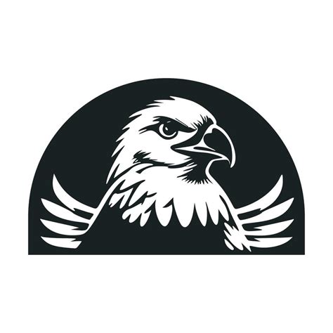 Black and white basic logo with attractive eagle 23626549 Vector Art at ...