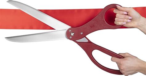 Amazon Giant Ribbon Cutting Scissor Set With Red Satin Ribbon