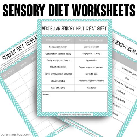 Create A Sensory Diet At Home With This Free Printable Workbook