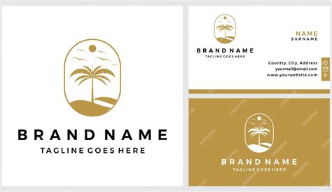 Premium Vector Beach Resort Logo Template With Business Card Design