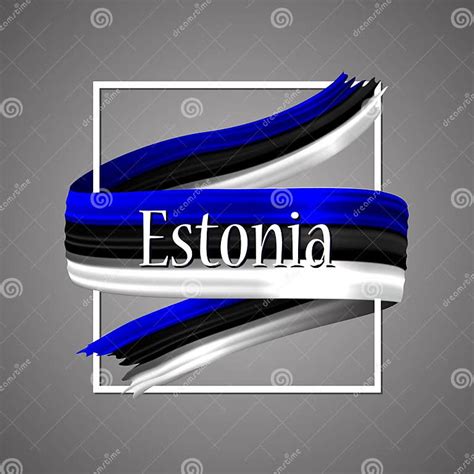 Estonia Flag Official National Colors Estonian 3d Realistic Ribbon