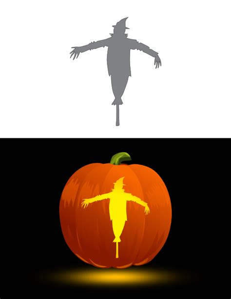 Printable Creepy Scarecrow Pumpkin Stencil