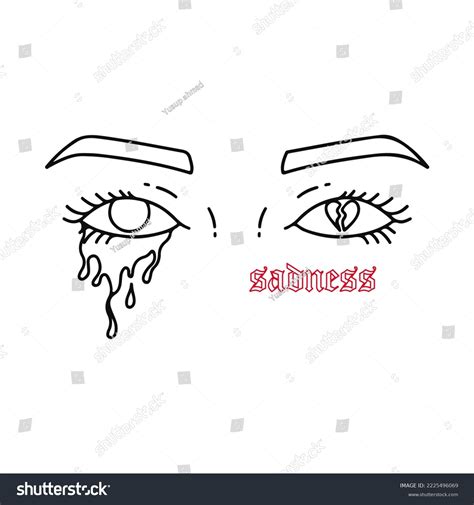 Vector Illustration Crying Womans Eyes Stock Vector (Royalty Free ...