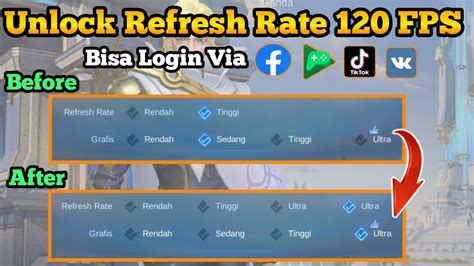 Work Cara Unlock Refresh Rate Fps Terbaru Mobile Legends Di