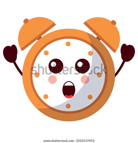 Kawaii Cartoon Clock Alarm Character Stock Vector Royalty Free