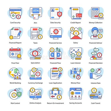 Banking And Finance Related Vector Icons Set Modern Style Vector