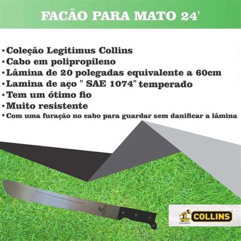 Kit Fac O Mato Afiado Legitimus Collins Polegadas Mercadolivre