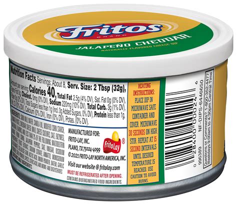 Fritos Jalapeno Cheddar Naturally Flavored Cheese Dip 1pack