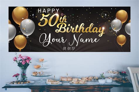 50th Birthday Banners Personalized Happy Birthday Banner - Etsy