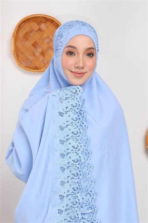 Telekung Rawdah Safia Series Sky Blue