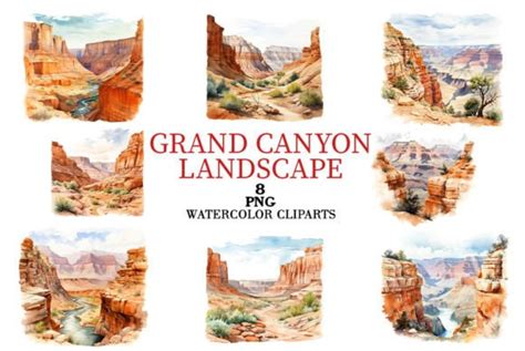 Grand Canyon Watercolor Clipart Graphic By Rembrantd Ulya Creative