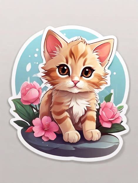 Premium Photo Sticker Of A Cute Kawaii Kitten Character Stickers Of