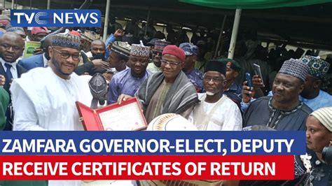 Zamfara Governor Elect Deputy Receive Certificates Of Return From Inec