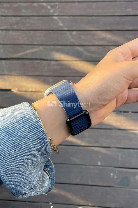 Lacivert Apple Watch Uyumlu Modern Tokalı Kordon Modelleri ShinyTech