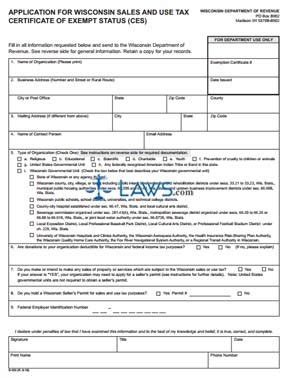 Form S 103 Application For Wisconsin Sales And Use Tax Certificate Of