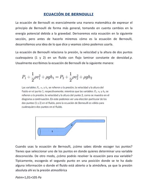 Ecuación DE Bernoulli ecuacion de bernouli ECUACIÓN DE BERNOULLI La