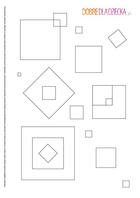 Kolorowanka Figury Geometryczne Kwadraty Dobre Dla Dziecka