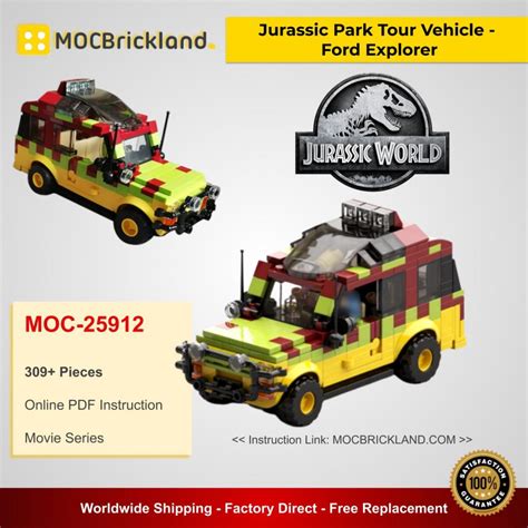 Jurassic Park Tour Vehicle Ford Explorer Moc 25912 Movie Designed By Miro With 309 Pieces