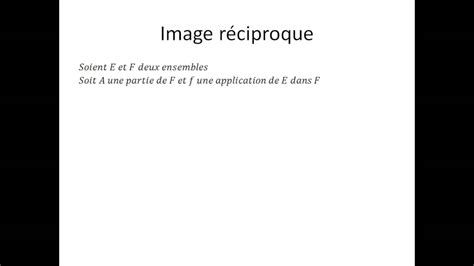 Ensembles Et Applications Partie Image Directe Et Image R Ciproque