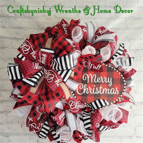 Buffalo Plaid Christmas Wreath Etsy