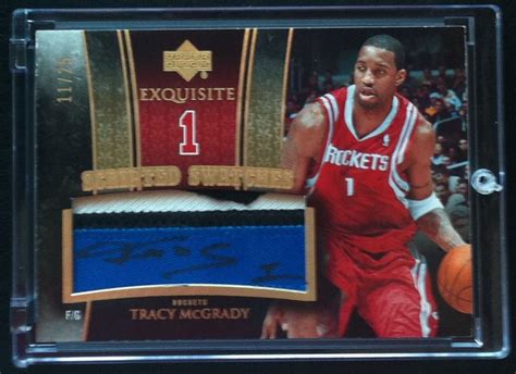 Great NBA Cards 2006 07 Exquisite Scripted Swatches Auto Patch Tracy